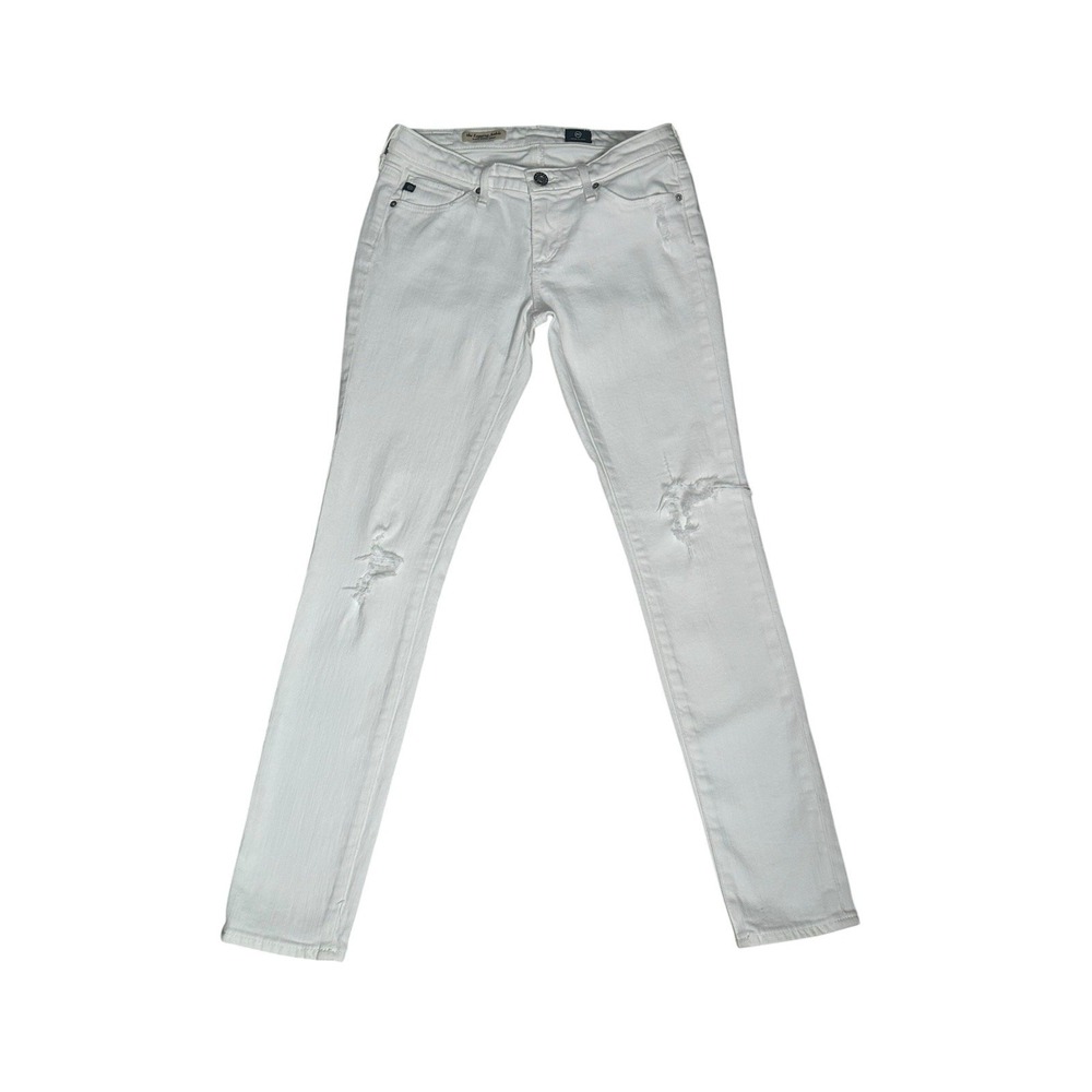 AG Adriano Goldschmied Jean Womens Size 25R Stilt Cigarette White Cotton Modal
